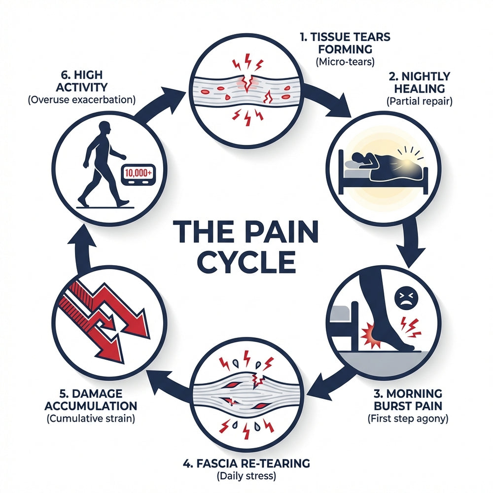 1. You're re-injuring your fascia 10,000 times a day